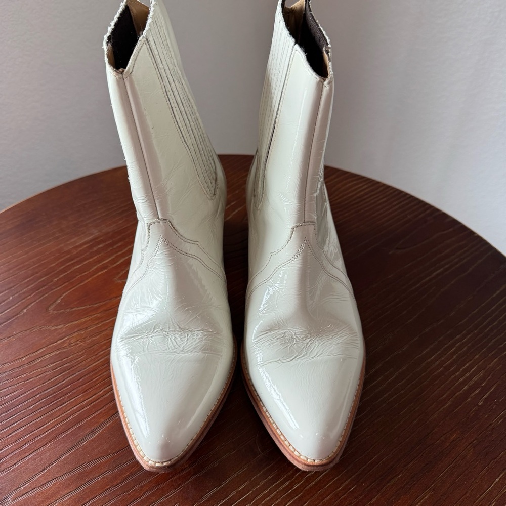 Free People New Frontier Chelsea Ankle Boot Ivory Cream Women’s 38 7 7.5 Boots - Picture 3 of 12